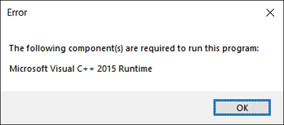 Win10гȱMicrosoft Visual C++ 2015 Runtimeô
